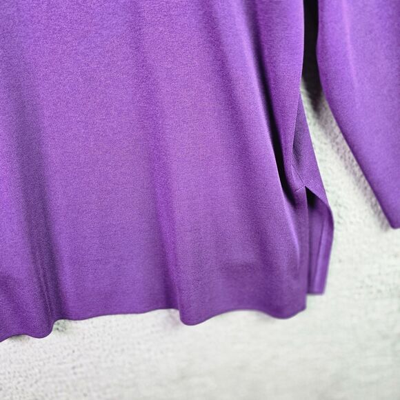 Howard Wolf Escape Cardigan L Purple VTG Open Front Collar Pocket Side Slit Pads - Picture 9 of 15